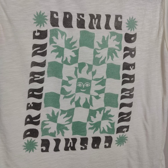 Girl Dangerous Tank Top Womens Small Cosmic Dreaming Graphic Muscle Tee White - Picture 3 of 9